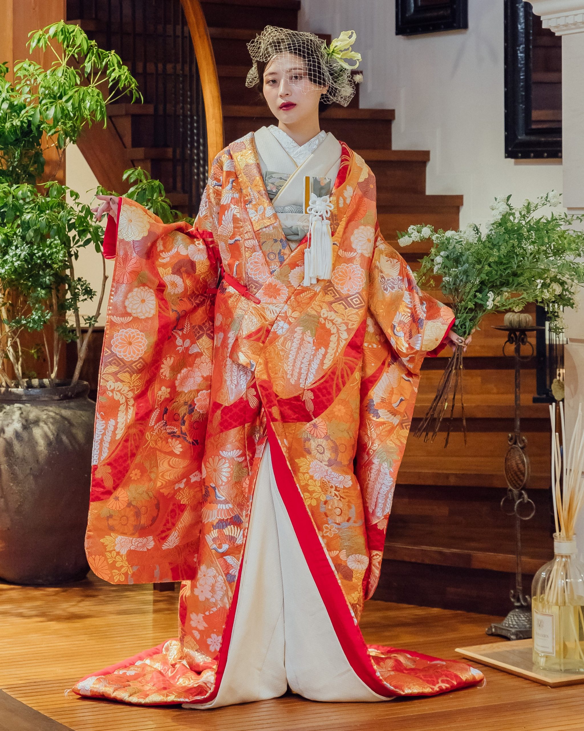 唐織　花菱几帳文　【1】